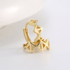 SE0105 S925Silver plating14K Gold French Style Geometric Square Hollow Earrings for Women Minimalist Ear Jewelry