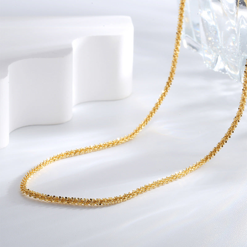 Gold-Plated Brass Cuban Link Necklace with Minimalist Detail with gold-tone brass construction