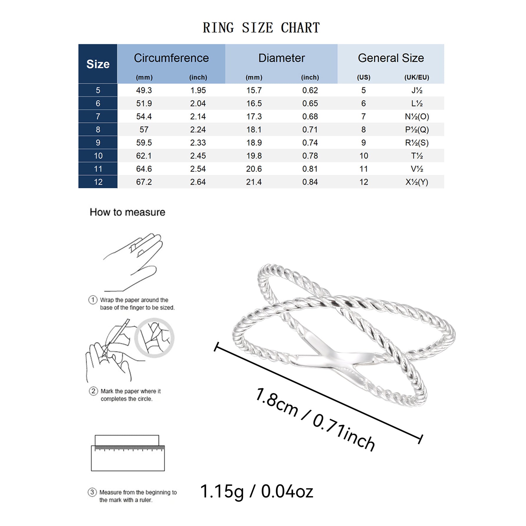 SR0046 S925Silver Double Ring Double Circle Line X Minimalist Ring Design