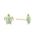 Gold-Plated Brass Turtle Enamel Earrings for private-label fashion jewelry buyers — jewelry finish and design detail