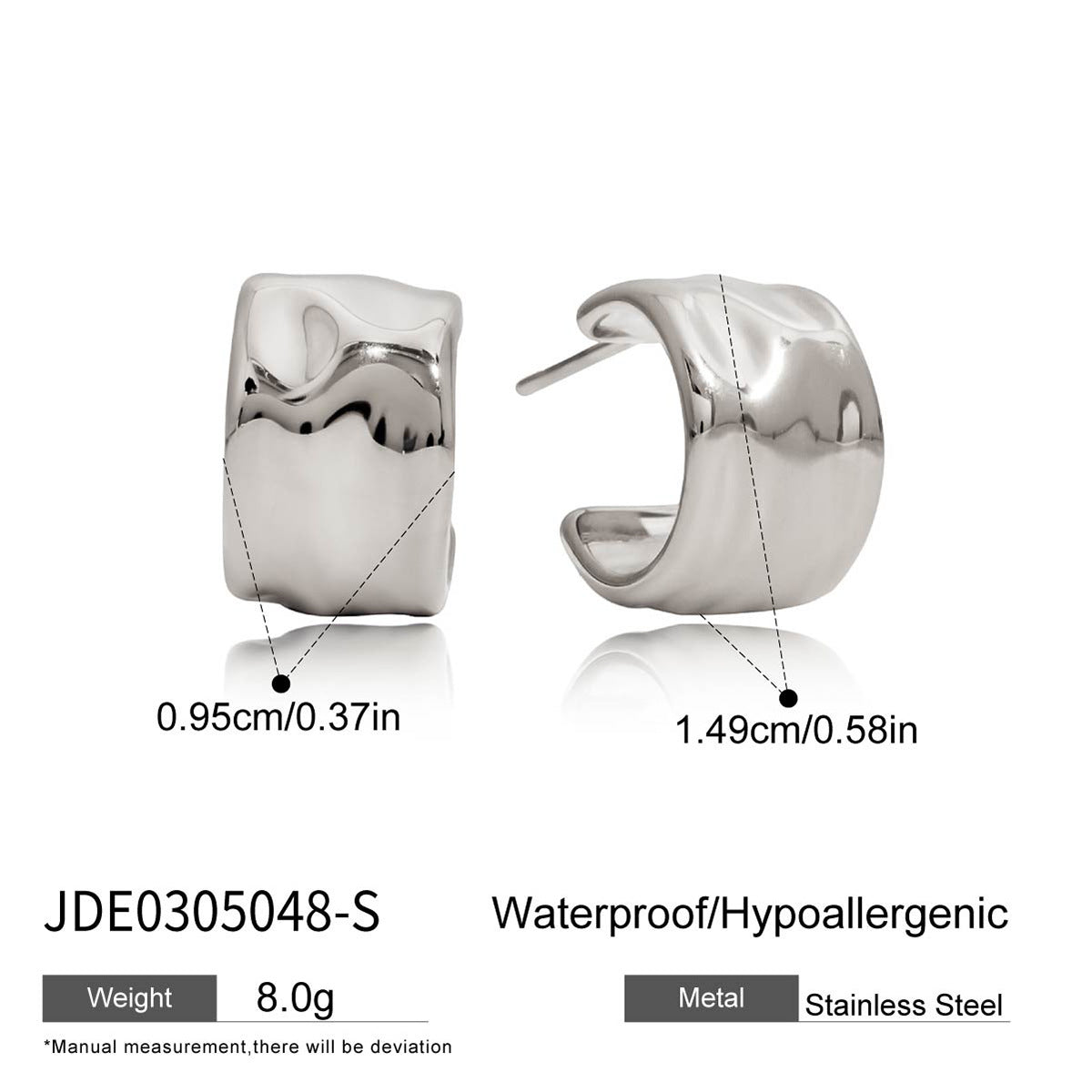 Geometric Earrings Classic Studs Stainless Steel Jewelry for Women Non-Fading Ear Accessories