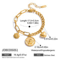 Gold-Plated Coin Medallion Vintage Stainless Steel Bracelet — close-up detail — jewelry finish and design detail