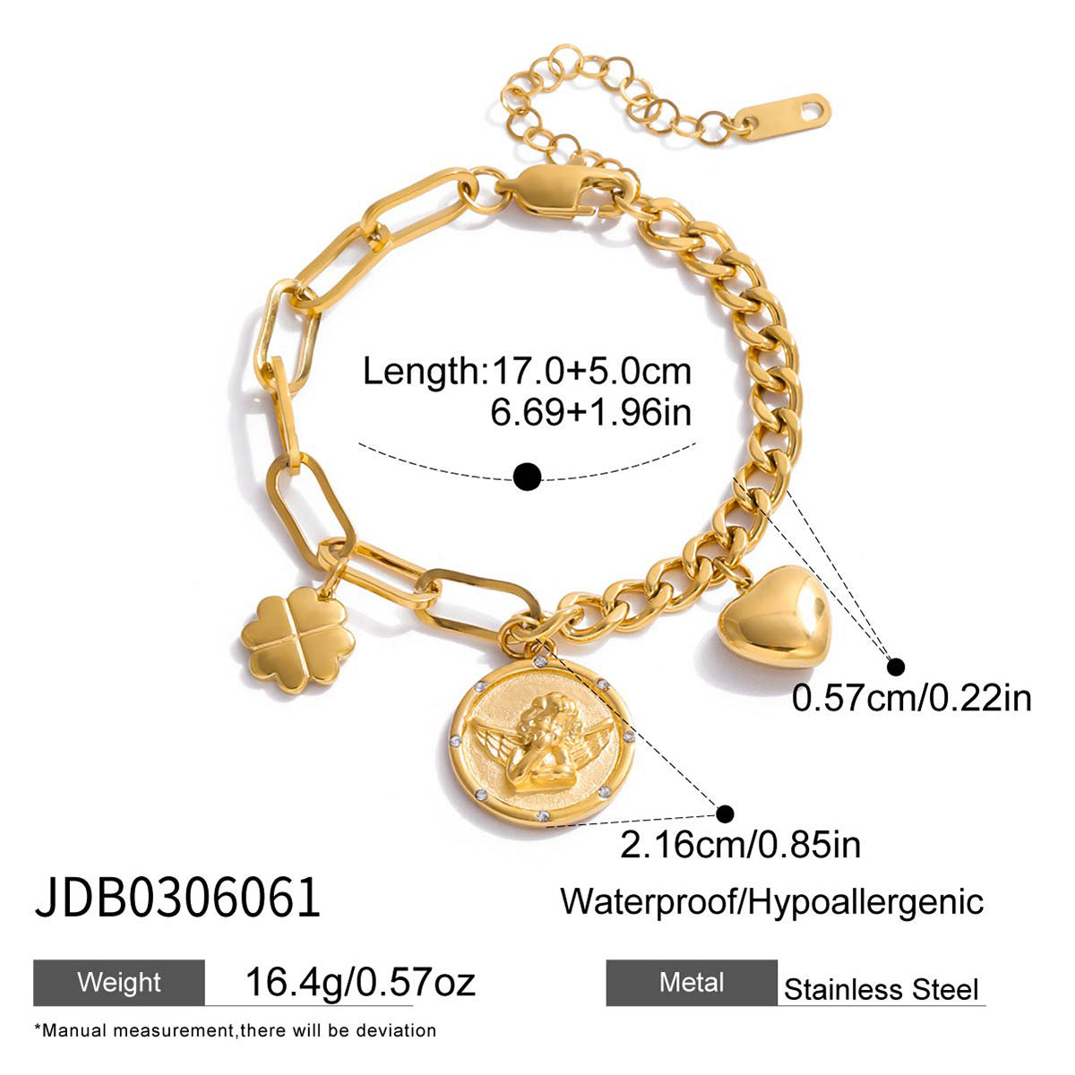 2H Original Coin Series Bracelet Retro Jewelry Non-Fading Stainless Steel Jewelry for Women
