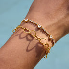 2H Heart Stainless Steel Zircon Bracelet Jewelry Non-Fading Accessories for Women