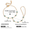 Turquoise Stainless Steel Gold-Plated Necklace — alternate product view — jewelry finish and design detail