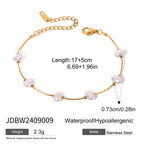 Imitation Pearl Bracelet Non-Fading Bow Jewelry Stainless Steel Accessories for Women