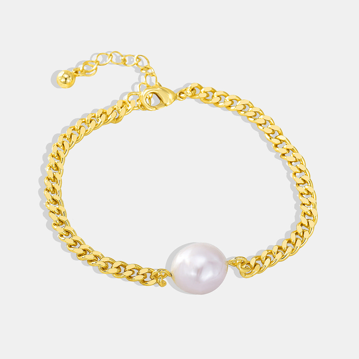 B0041Baroque Irregular Pearl Bracelet for Women Simple Vintage Roman Style Jewelry