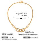 2H Stainless Steel Metal Chain Necklace Collarbone Chain Non-Fading Jewelry