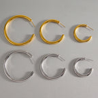 Classic C Hoop Earrings Versatile Ear Hoops Stainless Steel Jewelry Ear Accessories