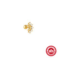 Moon Star 925 Sterling Silver Silver Pendant Stud Earrings 6mm Zircon Twist — product style photo 12 — jewelry finish and design detail