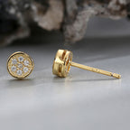 E0565 New Design Simple Style Earrings for Women gold Round Micro Pave Zircon Earrings