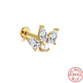 Butterfly Pearl and Cubic Zirconia 925 Sterling Silver Ear Cuff — craftsmanship detail — alternate angle 2 — jewelry finish and design detail