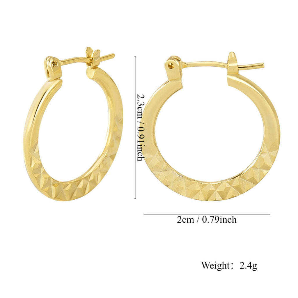 E0306 Foreign Trade Source Circle Earrings gold Women's Fashion Embossed Hoop Earrings Exaggerated Ear Jewelry