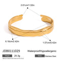Gold-Plated Layered Bangle Stainless Steel Bracelet — material detail — jewelry finish and design detail