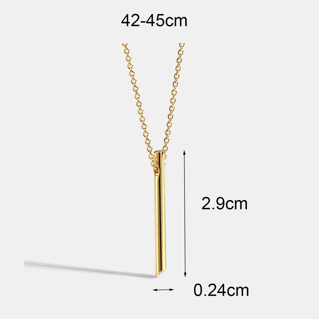N0010 Line Fashion Elegant Design Necklace Japanese and Korean Simple Geometric Square Pendant