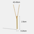 N0010 Line Fashion Elegant Design Necklace Japanese and Korean Simple Geometric Square Pendant