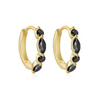 S925Sterling Silver Classic Simple Diamond-Encrusted Hoop Earrings Hot-Selling Water Drop Zircon Earrings for Women