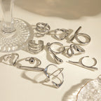 Stainless Steel Color Exaggerated Open Ring rings