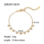 French Style New Diamond-Studded Tassel Necklace Fashion Versatile Necklace White Zircon Stainless Steel Necklace for Women