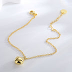S0006 Fashion Heart Simple Design Bracelet Necklace Earrings Three-Piece Set Copper Gold-Plated Jewelry Set