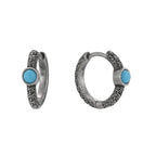 E0722 Fashion Retro Irregular Texture Earrings for Women Simple Blue Turquoise Silver Plated Ear Jewelry