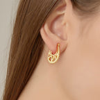 CYE0057 Metal Gear Texture Copper Earrings Exaggerated Design Studs