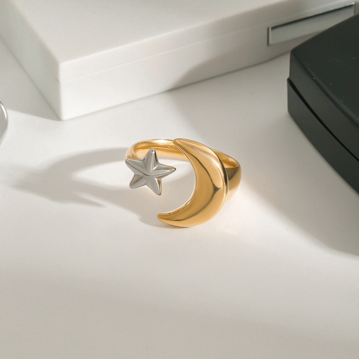 2H Star Ring Women's Design Ring Stainless Steel Non-Fading ring