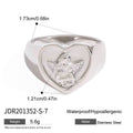 Gold-Tone Angel Wing Stainless Steel Ring with gold-tone stainless steel construction