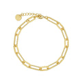 Gold-Plated Brass Paperclip Bracelet with gold-tone brass construction