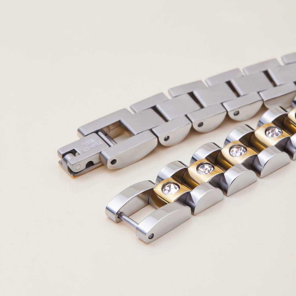 2H Stainless Steel White Diamond Bracelet Jewelry for Women, Non-Fading Jewelry