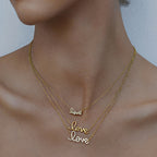 Stainless Steel Letter Necklace Diamond Clavicle Chain Necklace necklace