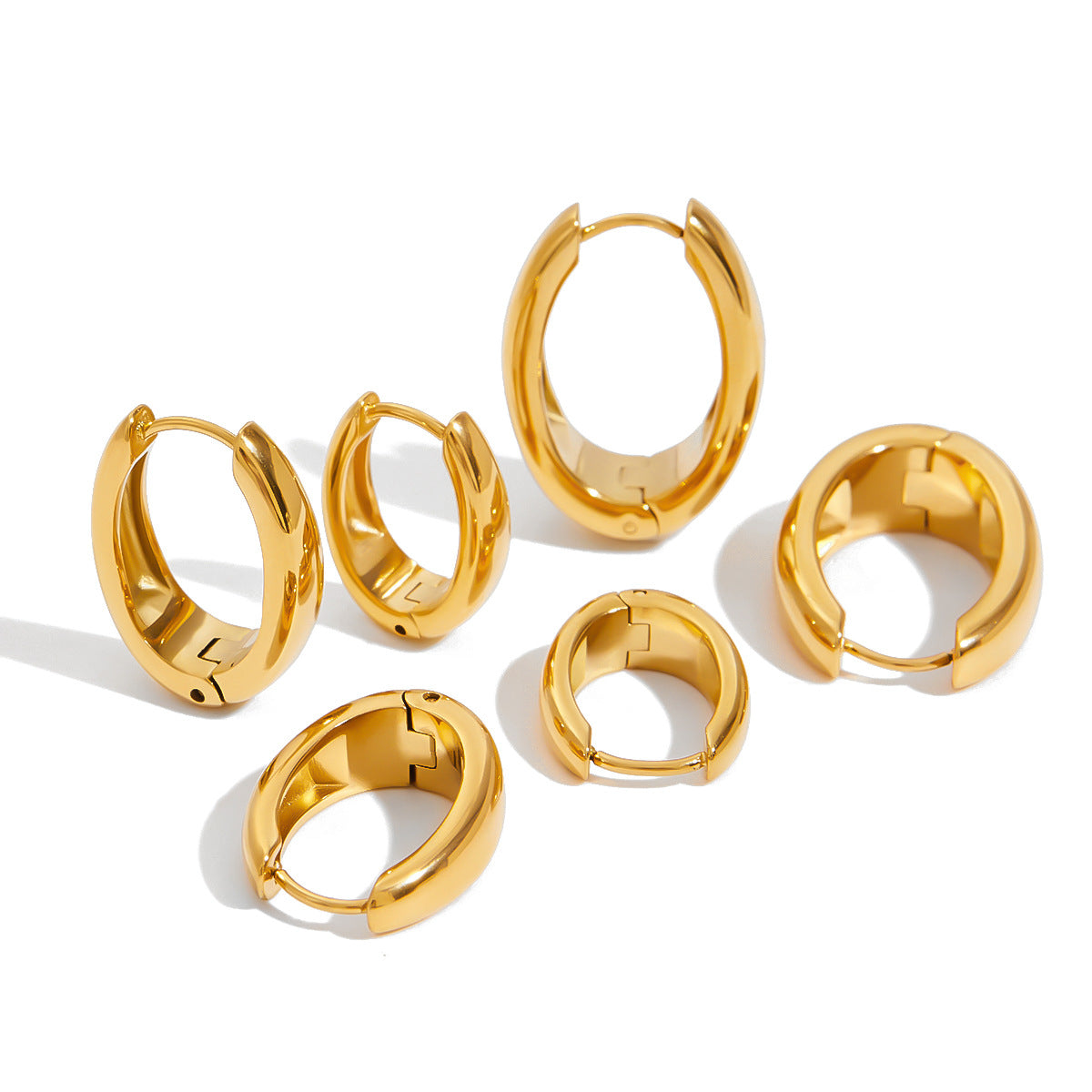 Stainless Steel Geometric Earrings Studs Non-Fading Ear Jewelry for Women