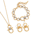 Original Color Block Necklace Women's Earrings Stainless Steel Bracelet Non-Fading Jewelry