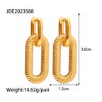 New Exaggerated Style18K Gold-plated Stainless Steel Chain Earrings Jewelry Trendy Fashion Ear Accessories
