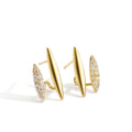 Silver-Plated Brass Layered Pavé Earrings with a refined design profile