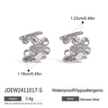 Floral Gold-Plated Stainless Steel Ear Cuff Earrings — alternate product view — jewelry finish and design detail
