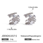 Stainless Steel Flower Earrings Non-Pierced Ear Cuff Ear Jewelry Earrings