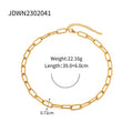 Geometric Box Chain Stainless Steel Chain 18K Gold-Plated Bracelet — jewelry construction