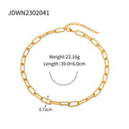 2H 18K Gold Stainless Steel Square Chain Bracelet Versatile Non-Fading Bracelet Jewelry
