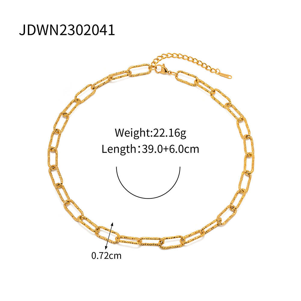 2H 18K Gold Stainless Steel Square Chain Bracelet Versatile Non-Fading Bracelet Jewelry