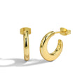 Gold-Plated Silver Needle Hoop Earrings — surface finish detail