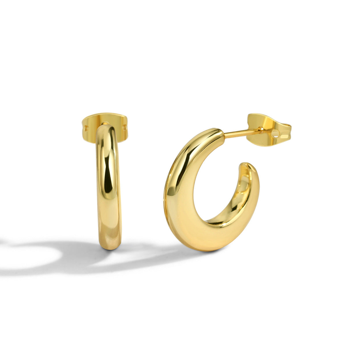 E0291 C Silver Needle Simple Hoop Fashion Stud Earrings earrings