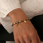 B0310 Leisure Vacation Dolphin Pendant Bracelet Ocean Chalcedony Beaded