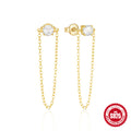 925 Silver Pearl Inlaid Diamond Pendant Tassel Earrings — collection product image 06