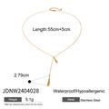Gold-Plated Stainless Steel Lariat Necklace — Distinctive Outline — material detail — jewelry finish and design detail