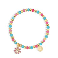 Gold-Plated Brass Shell Floral CZ Bracelet featuring cubic zirconia and a gold-tone finish