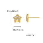 E0560 Minimalist Style Design Star-Shaped Earrings for Women New Five-Pointed Star Stud Earrings