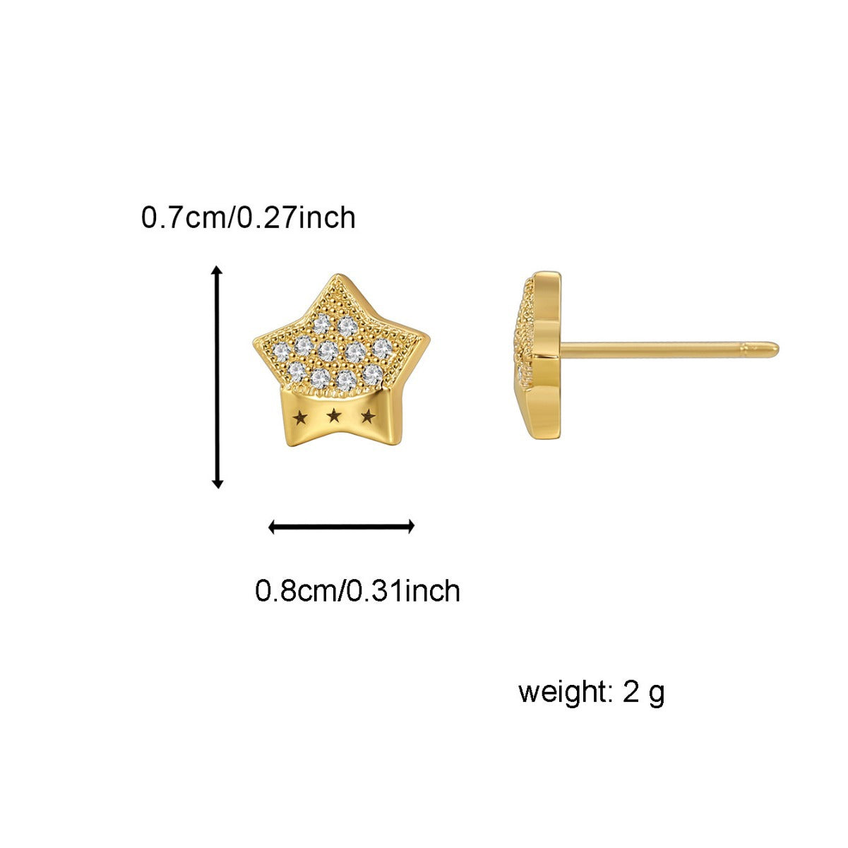 E0560 Minimalist Style Design Star-Shaped Earrings for Women New Five-Pointed Star Stud Earrings