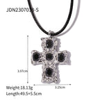 Fashionable Jewelry Necklace18K Gold-plated Stainless Steel Cross Combination Pendant Necklace for Women