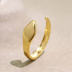 CYR0719 Minimalist gold Irregular Wave Water Drop Open Ring for Women